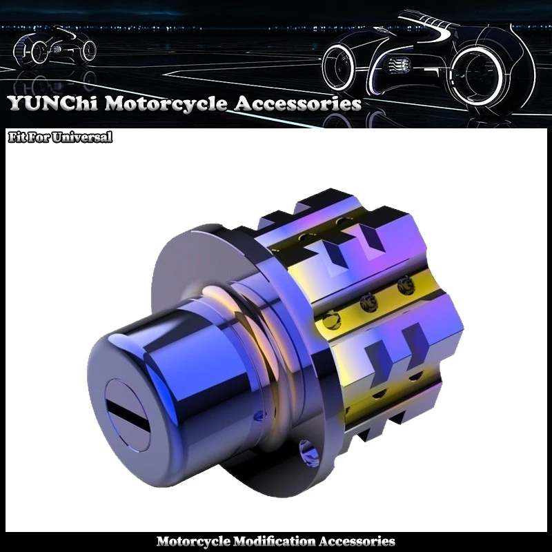 Universal Aluminum Keychain Modified Burn Blue DIY Key Cover Case Shell Fit Motorcycle Car ATV Key Bit Pentagonal Hexagon