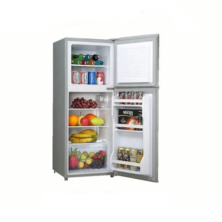 Compresor de congelador de doble puerta para el hogar, refrigerador portátil de plástico personalizado de 2 niveles, para caravana, 168L, 138L, 118L, 12 unidades