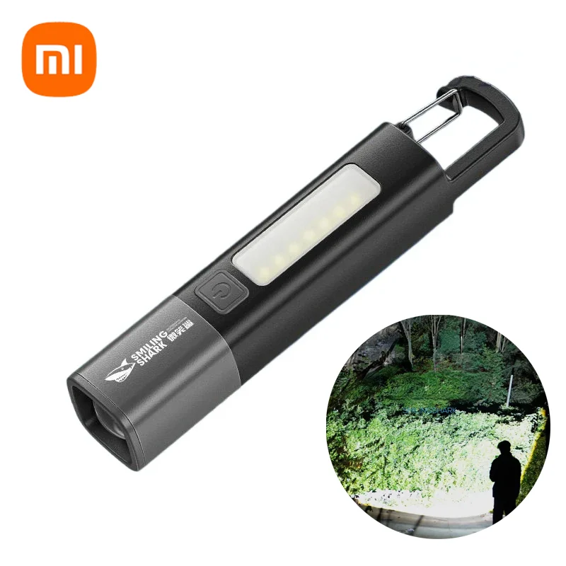 Xiaomi SMILING SHARK Outdoor Flashlight Portable Strong Light Variable Focus with Camping Hunting Fishing Walking Lighting Lamp