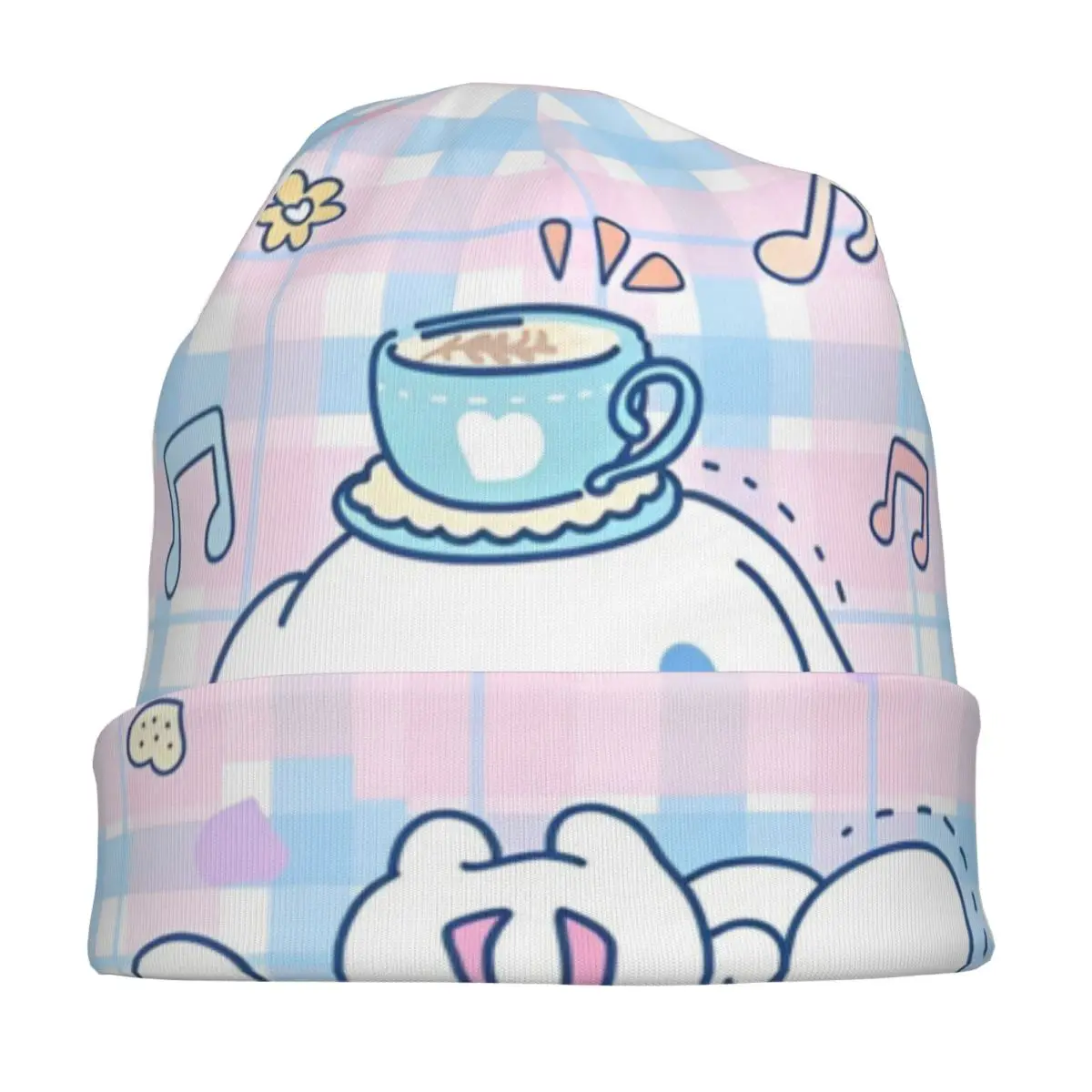 Kawaii سينامورول Skullies قبعة حريمي سانريو لطيف الكرتون Vintage الرجال النساء في الهواء الطلق قبعات الدافئة رئيس التفاف بونيه القبعات #3