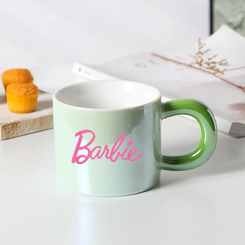 Kawaii Animation Barbie Pearlescent Mug Large Capacity Cartoon Coffee Cup 300Ml Milk Home Ceramic Water Cup Girls Holiday Gift