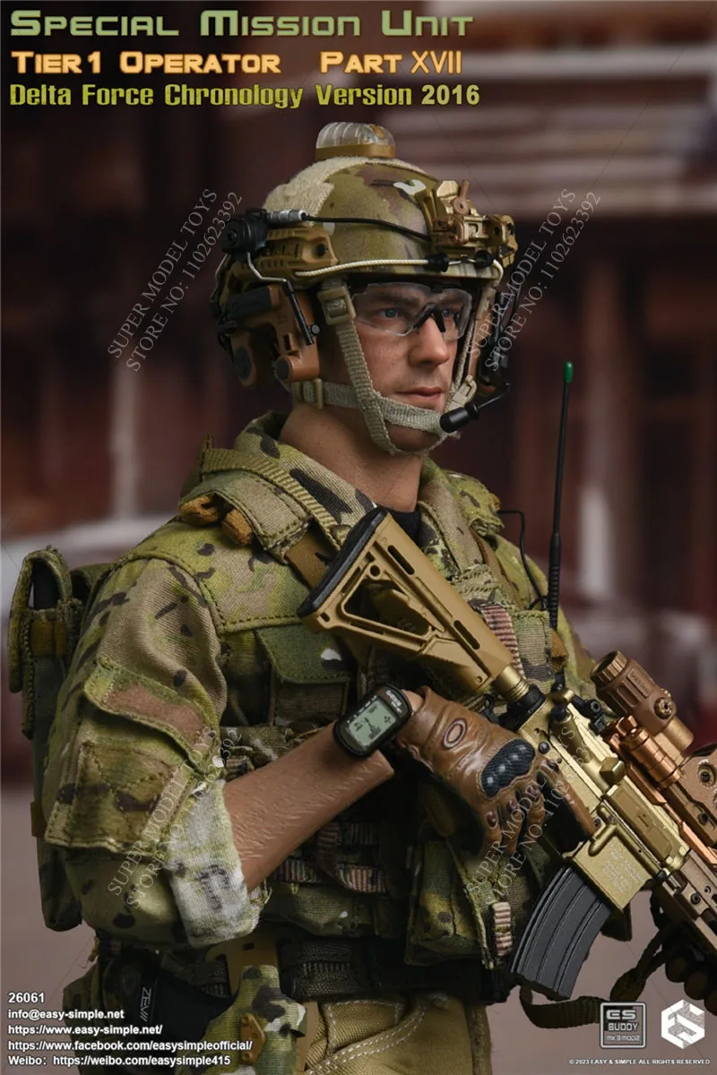 Easy&Simple 1/6 Scale Male Soldier ES 26061 CAG Delta Special Forces Full Set 12-inch Action Figure Model Gifts Collection