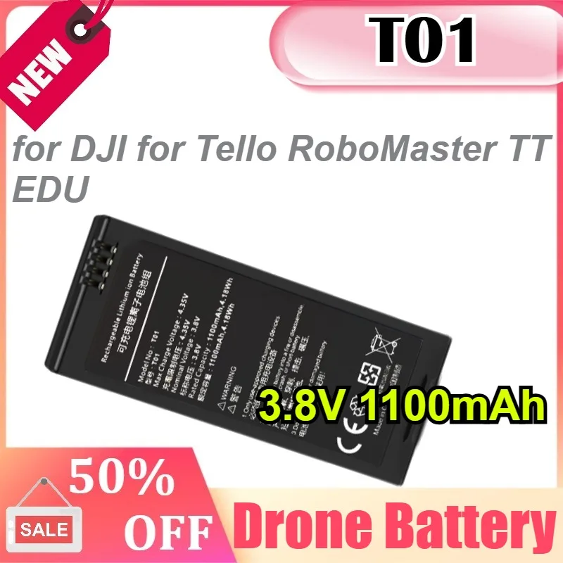 

T01 3.8V 1100mAh for DJI for Tello RoboMaster TT EDU Drone Battery