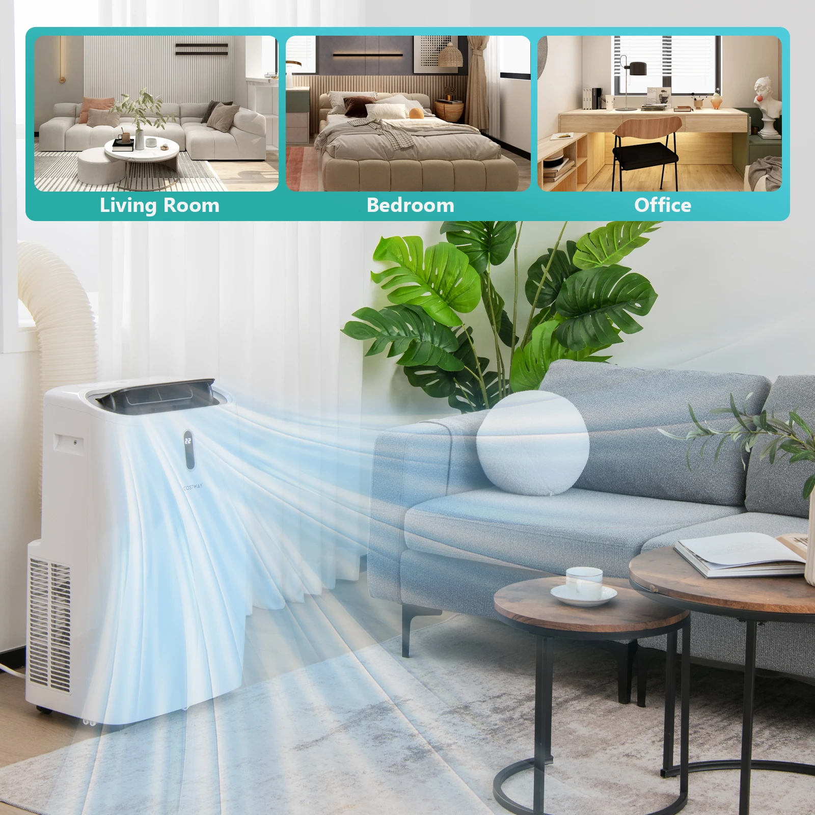 Ar Condicionado Portátil com App e WiFi Smart Control, 12000 BTU, Air Cooler