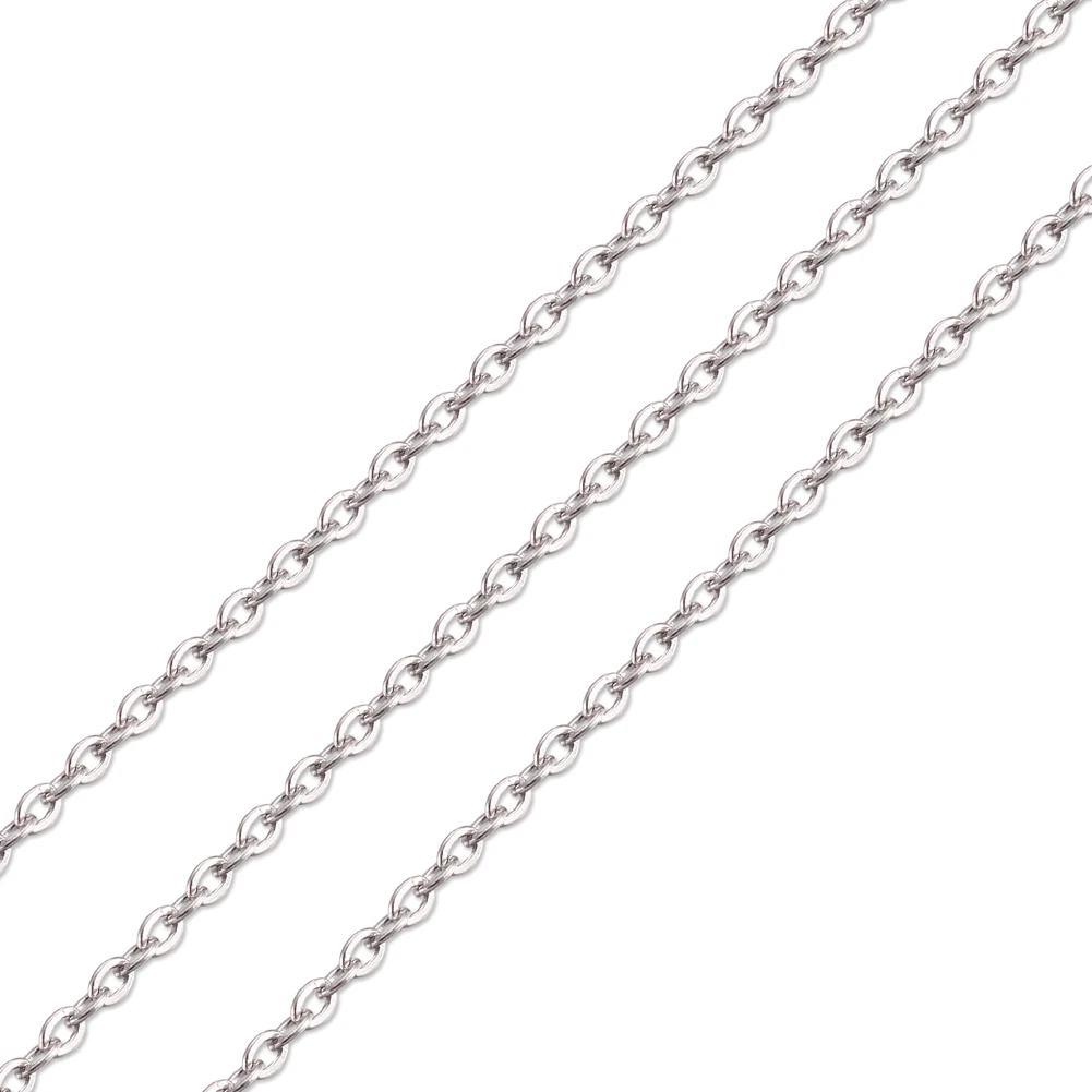 50m/roll 304 Stainless Steel Cable Chains 0.5mm Flat Oval Link Chain Bulk For Jewelry Making DIY Necklace Bracelet Bulk Supplies