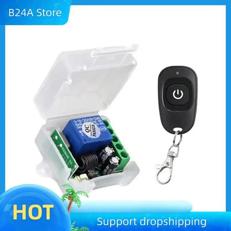 

B24A 433Mhz Universal Wireless Relay Switch With Learning Button, DC 12V Remote Control Module For Secure Access