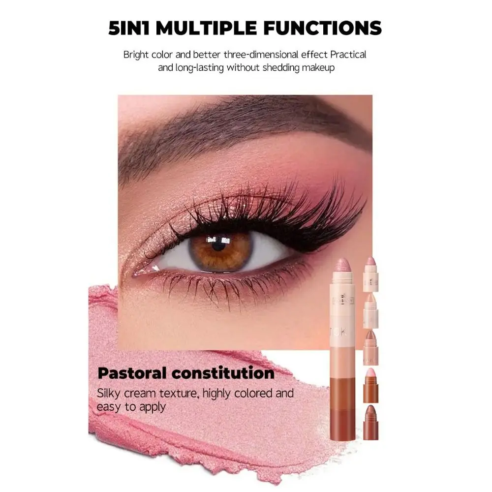 新しい 5 in 1 アイシャドウペンシル高着色防水アイシャドウクレヨン長期的なマットアイハイライターペン女性