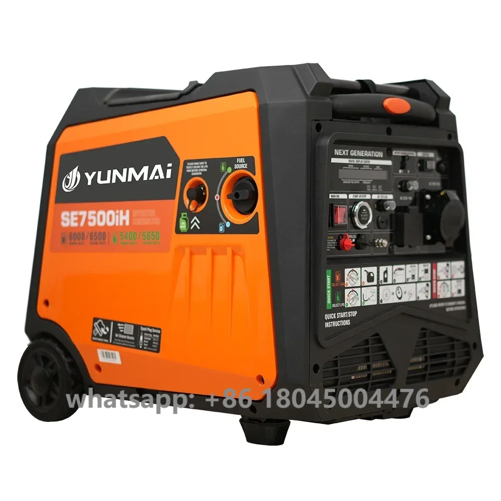 Dual fuel 2024 New Silent Portable 220V 50/60HZ 6.5kva  6.5kw LPG Gasoline Inverter Generator SE7500iH