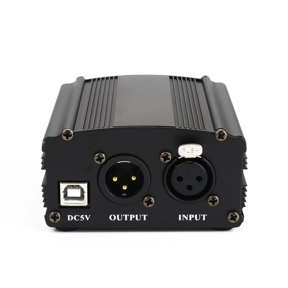 

48V Dc Supply 5V USB Input for Condenser Mic Golden Noise Filter Balanced Voltage Boost