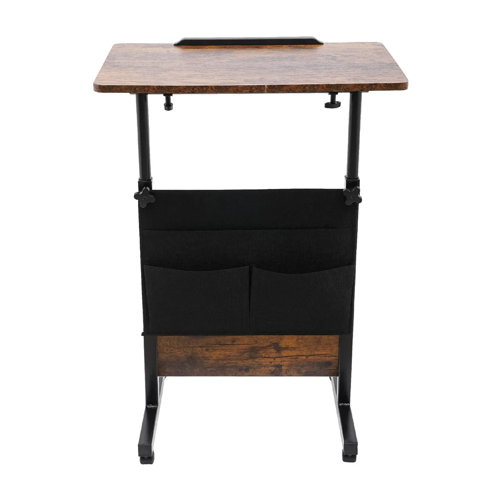 Подставка для ноутбука на колесиках с лотком для хранения — мобильная настольная тележка с регулируемой высотой