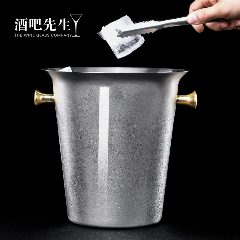 

Luxury Thiened Stainl Steel Ice Buet for Home Use Champagne Barrel High End Bar Mr. Bar Ice Buet with Spout And Ice ...