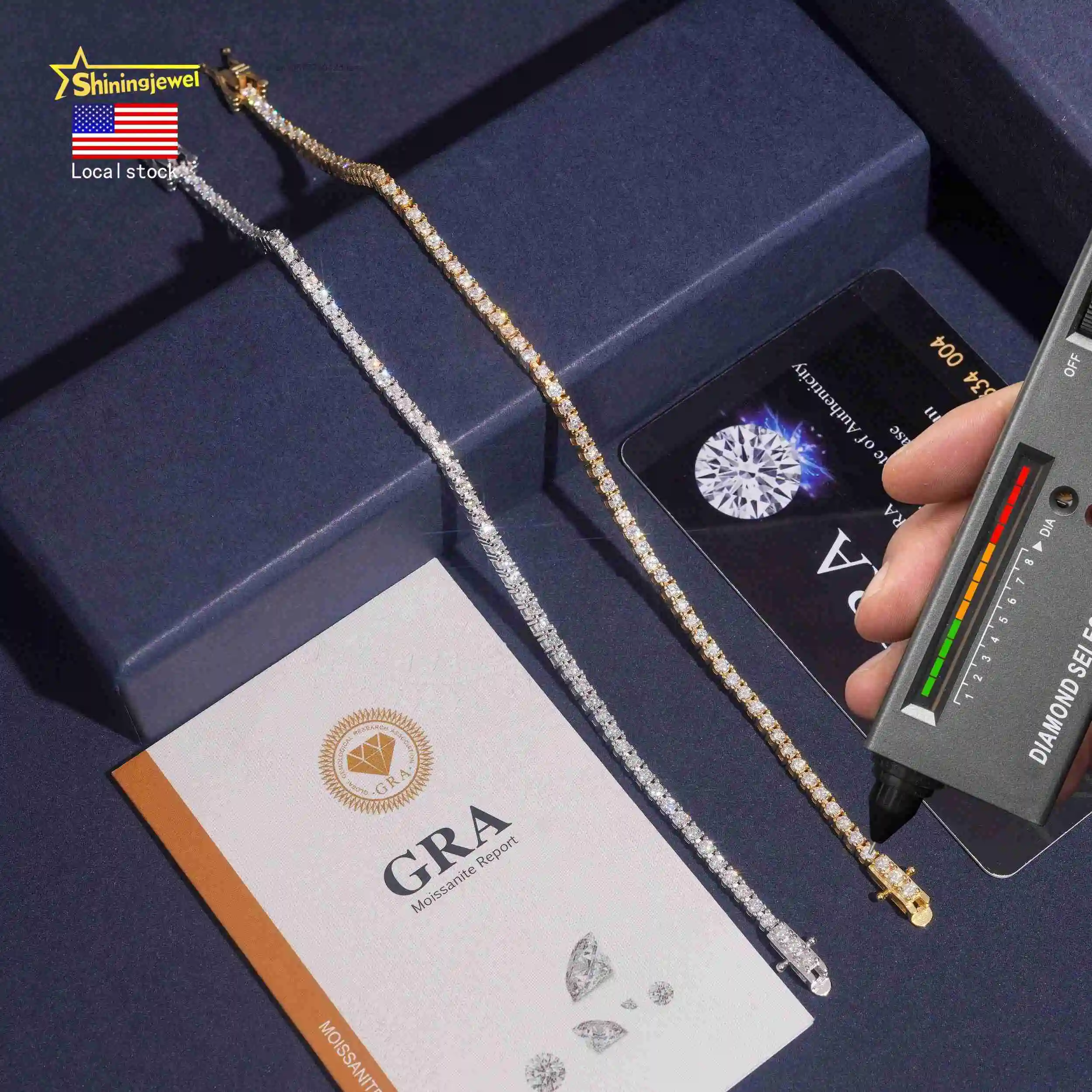 S925 necklace Moissanite USA Warehouse Fast Shipping Pass Diamond Tester GRA Certified Hip Hop Jewelry Iced Out VVS Moissanit