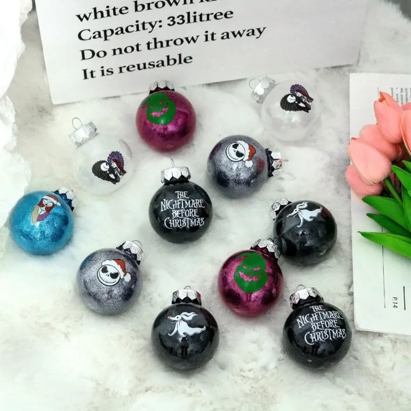 12pcs 6cm Halloween Decoration Ball Christmas Tree Ornament Hanging Pendant Colorful Ghost Baubles Home Atmosphere Props Gift