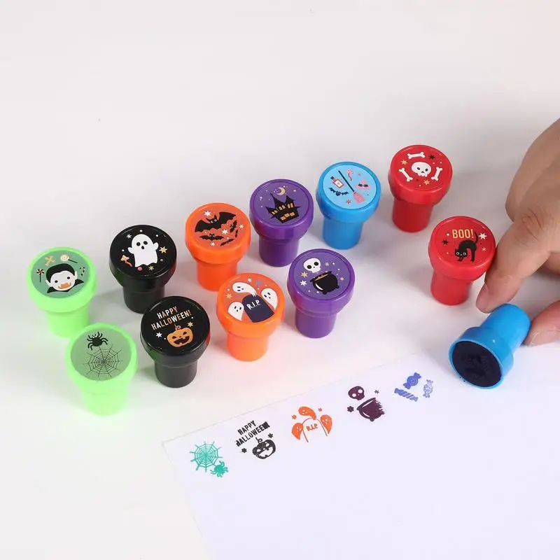 Halloween Inktstempels Halloween Diverse Zelfinktende Stempel 24-delige Stempelset Trick Or Treat Leuke Feestartikelen Spooky Cartoon Game