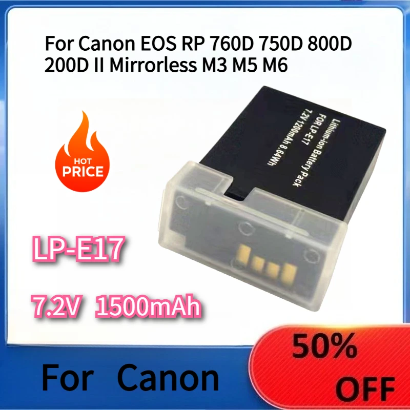 

Camera Battery LP-E17 Battery For Canon EOS RP 760D 750D 800D 200D II Mirrorless M3 M5 M6