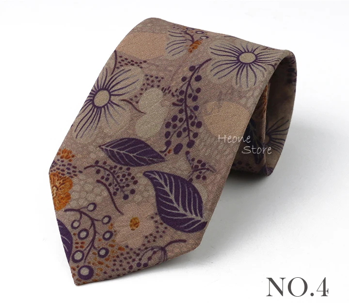 New Vintage Men Women Floral 8cm Ties 100% Cotton Yellow Brown Blue Beautiful Flower Necktie Wedding Party Collar Accessories