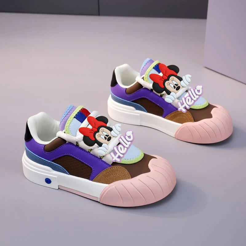 

Летняя обувь дофамина Disney, модная повседневная обувь для школьниц, удлиняющие кроссовки на платформе с Микки Маусом и Минни