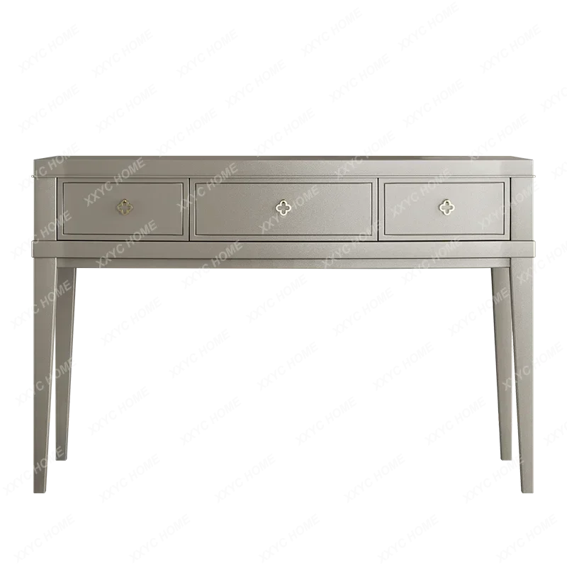 XX  Light Luxury Champagne Modern Solid Wood Dresser Makeup Table Bedroom Storage Dresser Storage Table