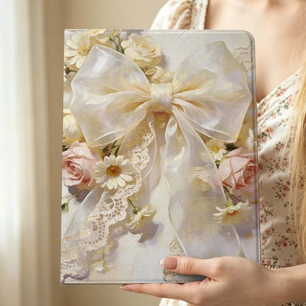 Beautiful Bow Pattern For Huawei MediaPad MatePad Honor Pro V6 9 V8 X9 X 10 13.3 12.3 11 11.5 Inch Tablet Case Pen Tray