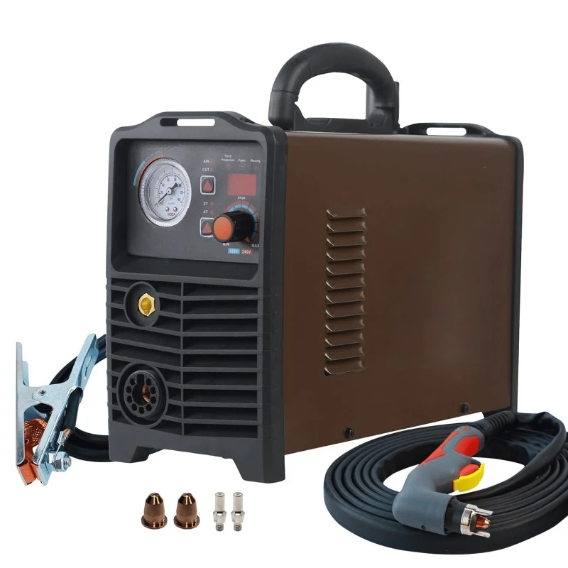 Non-Touch Pilot Arc Digital Plasma Cutter, Dual Voltage 110V/220V, 3/4 inch 19mm Clean Cut, Brown