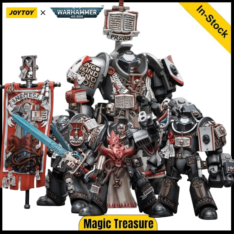 【재고 있음】JOYTOY 워해머 40K 그레이 나이트 터미네이터 스쿼드 포 1/18 액션 피규어 애니메이션 군사 모델 장난감 선물