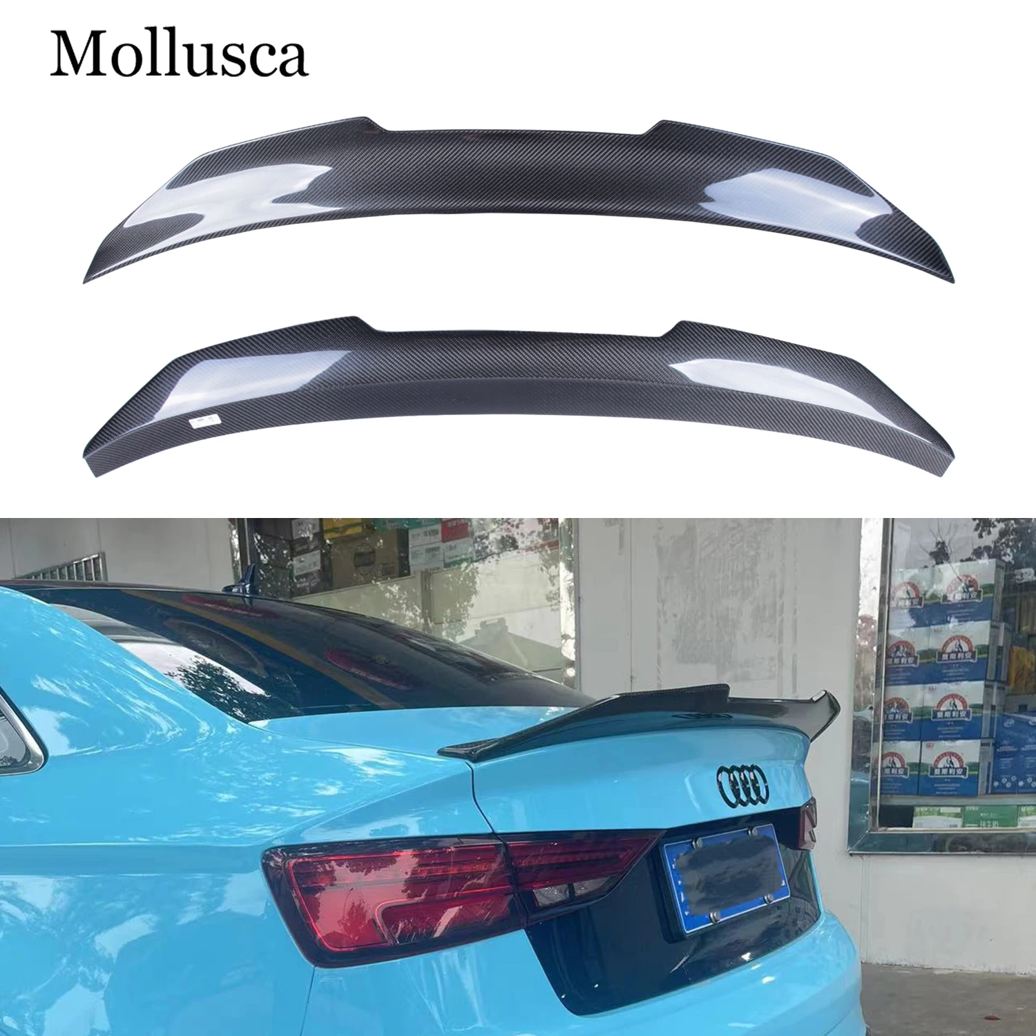 

For AUDI A3 S3 RS3 8V PSM Style Real Carbon Fiber Material Rear Spoiler Trunk Wing 2013-2020