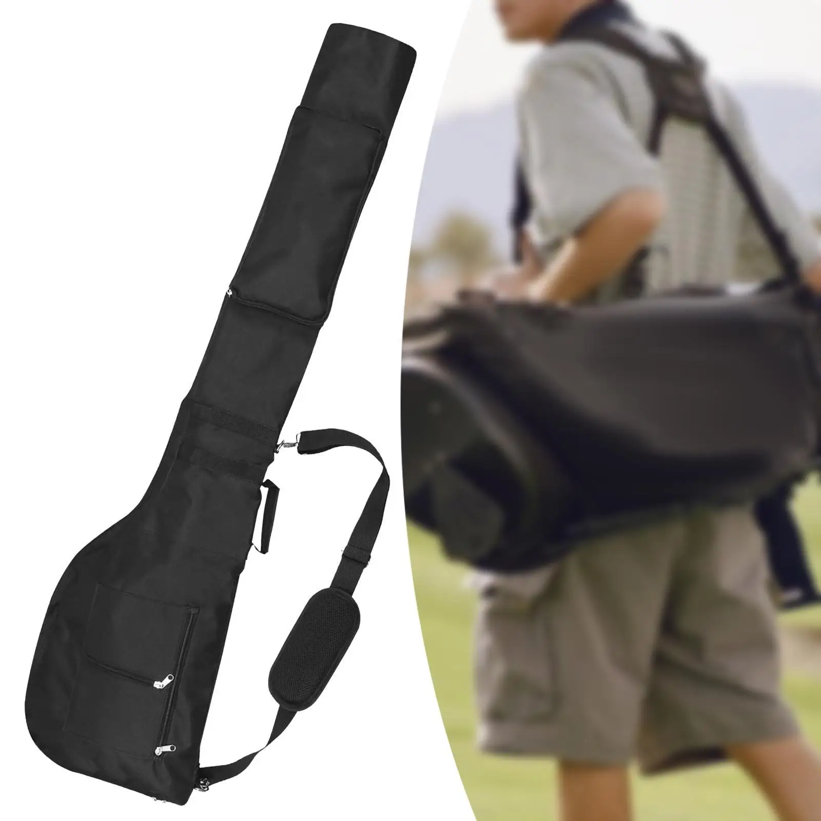 

Golf Club Carry Bag Golf Club Travel Bag Storage Foldable Padded Strap Handbag Carrying Holds 8-10 Club Carrier for Training