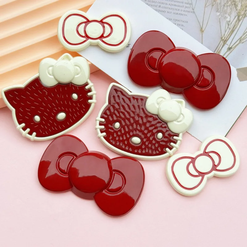 

5pcs Hello Kitty Accessories Cute Anime Bow Clothes Backpack Toy Phone Case Hair Clip Material Decoration Girl Gift Wholesale