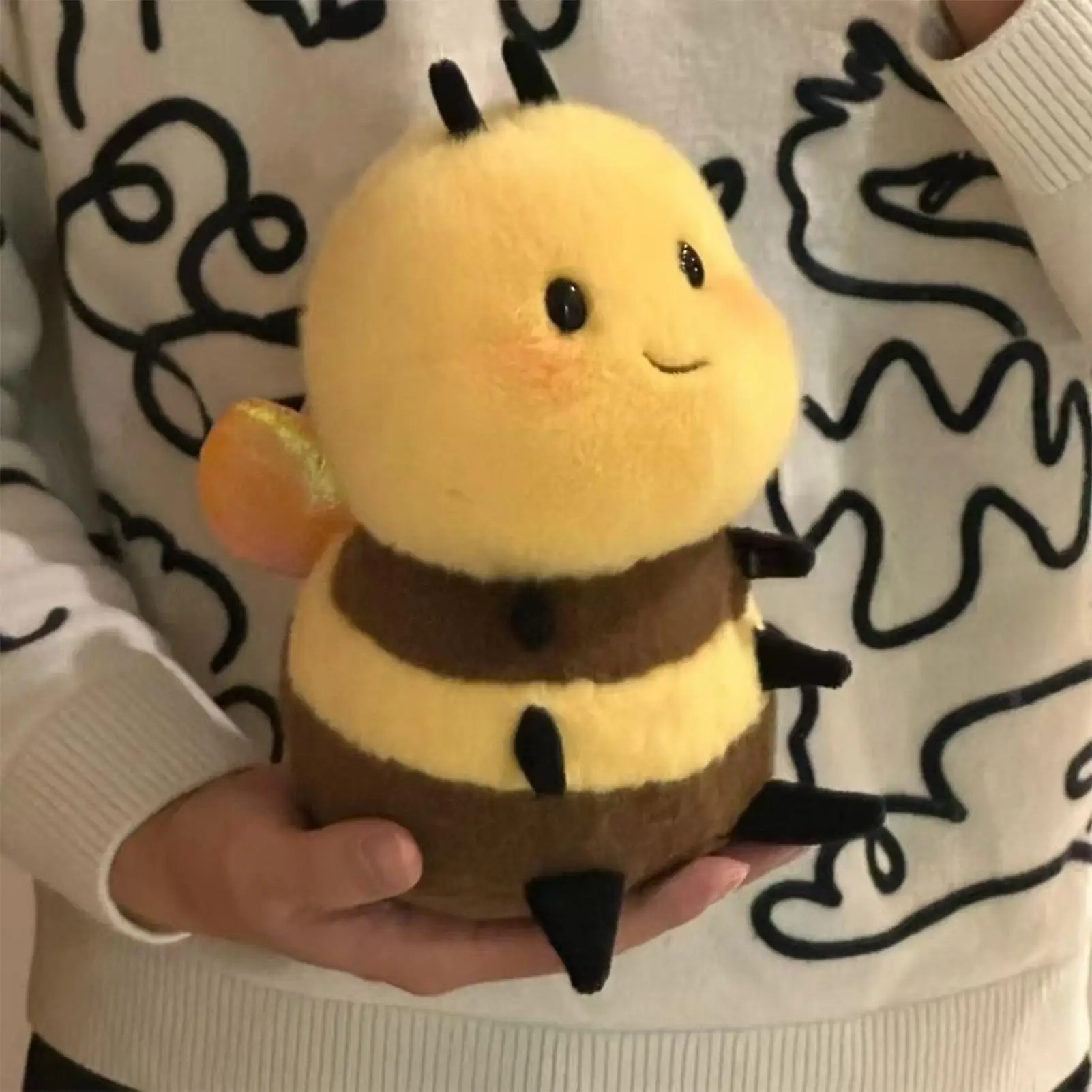 Bonita abeja de peluche, abeja de miel, animales de peluche, figura realista coleccionable, compañero para dormir para niños, dormitorio, sofá de guardería