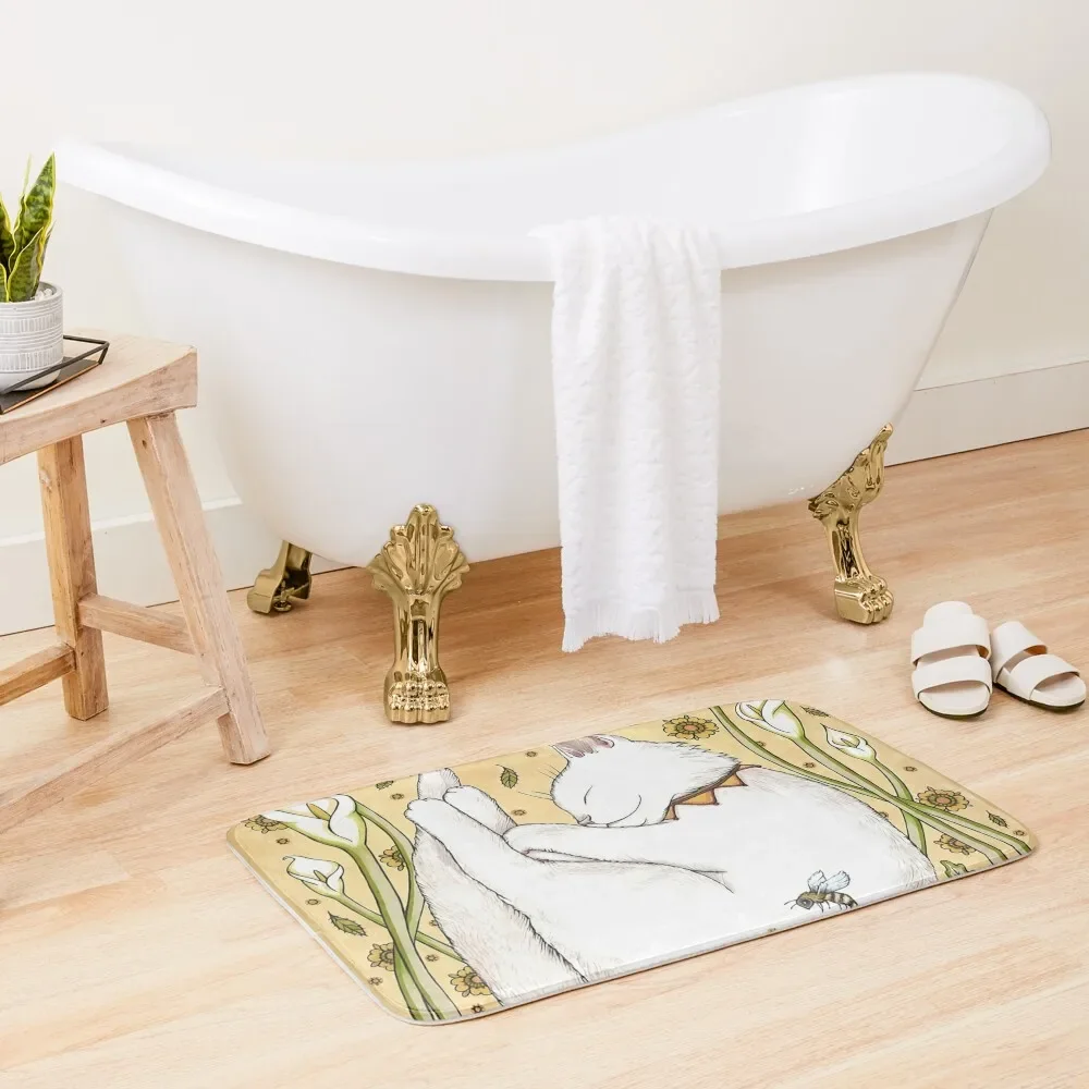 

Butterflies and Bees Bath Mat Bathroom Use Hallway Carpet Non Slip Carpet Carpet For Bathroom Mat