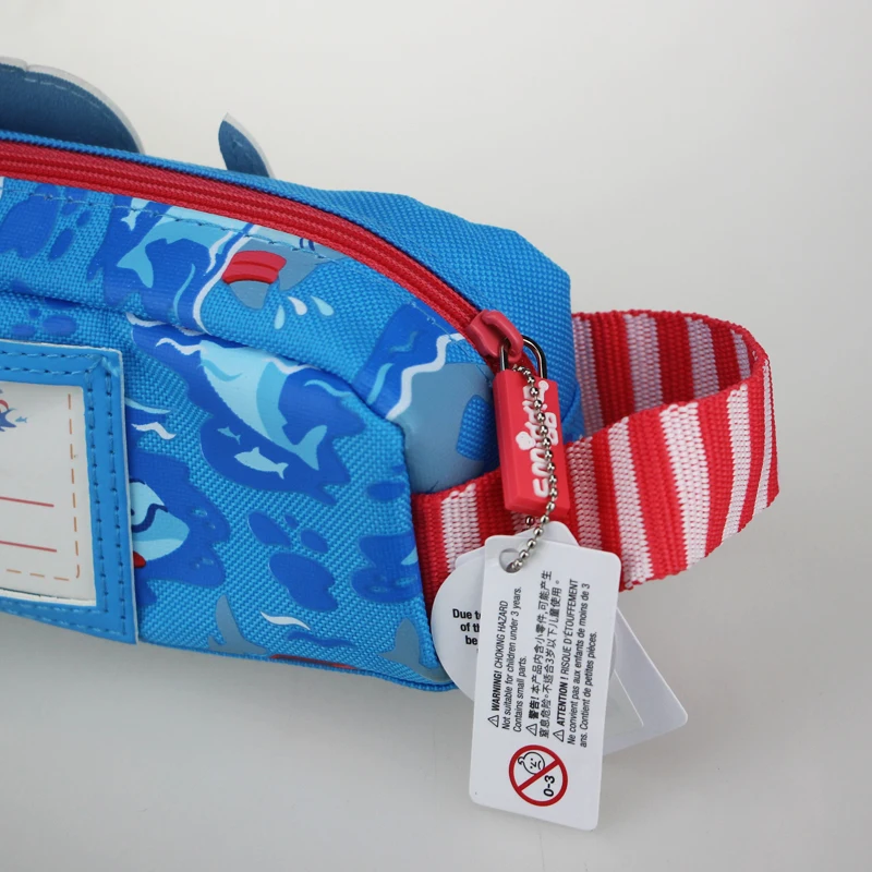 Australia smiggle tempat pensil anak-anak asli tas pensil anak laki-laki perlengkapan sekolah kawaii keren hiu biru merah