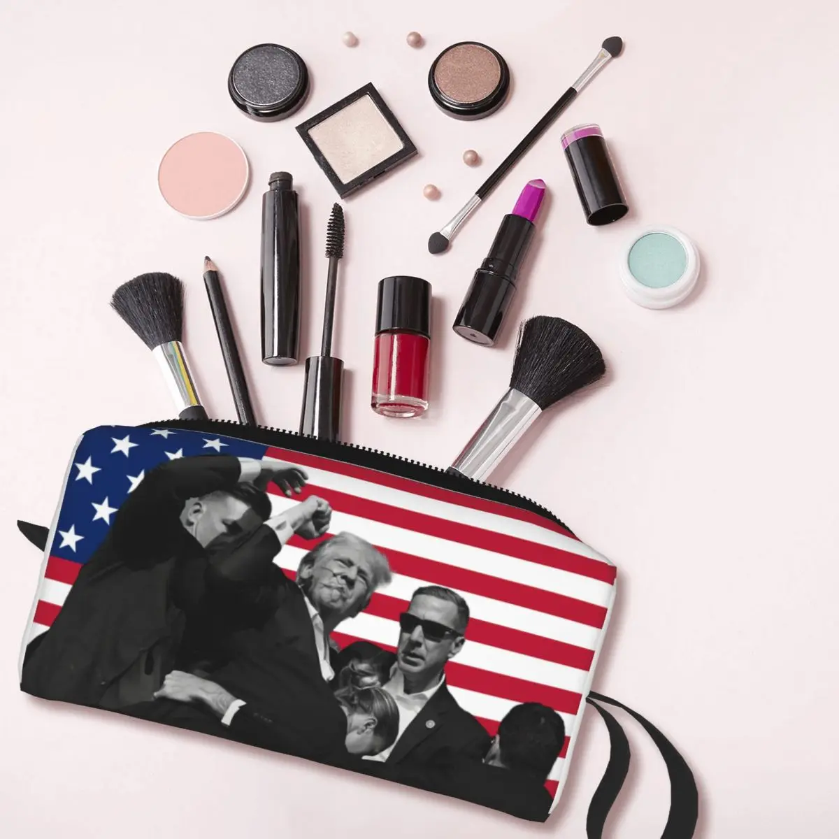 Custom Trump Will Be Back Cosmetic Bag Women Fashion Large Capacity American USA Makeup Case Beauty Storage Toiletry Bags