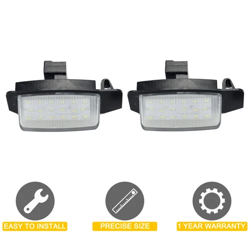 Imagen 2 del producto Lámpara LED de placa de matrícula de 12V para Mitsubishi Eclipse 1/2/3/4 1989-2011 Outlander 2001-2020 Lancer conjunto de luz de matrícula blanca