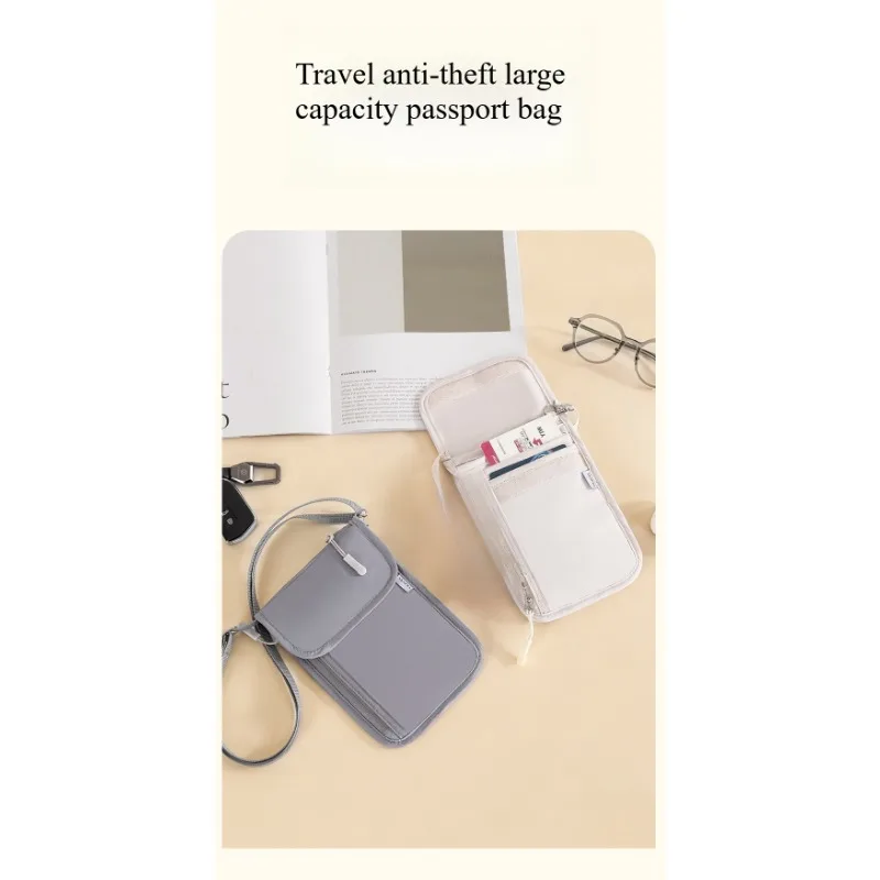 Portable Daily Card Holder Passport Case Multifunctional Crossbody Bag Waterproof Phone Organizer Travel Waist Pack
