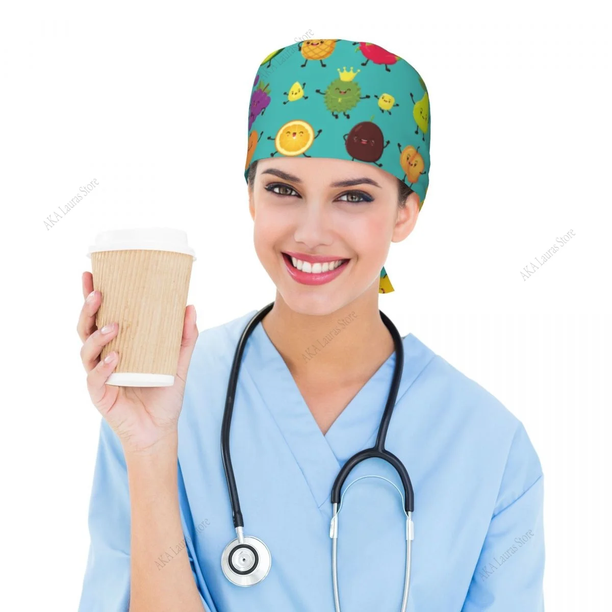 Chapeau d'affiche de fruits Vintage, casquette de travail de nettoyage, casquette de soins infirmiers amusante pour Salon, chapeau chirurgical masculin, vente en gros