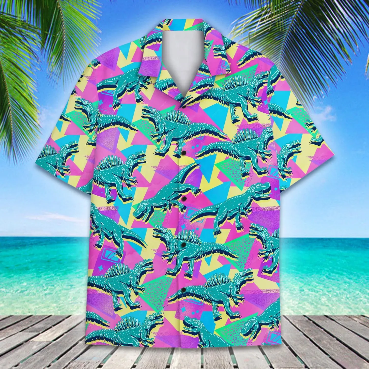 Hot Sale Men 3D Print Polyester Shirt, Stylish Comfortable Short Sleeve Lapel Alien Skull Beach Casual Button Up Top