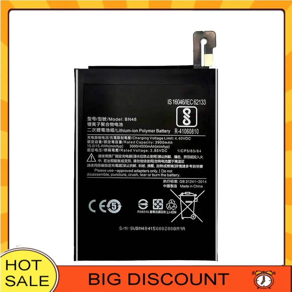 

For Xiaomi Redmi Note 6 Pro Reliable Power BN48 4000Mah Mobile Phone Battery