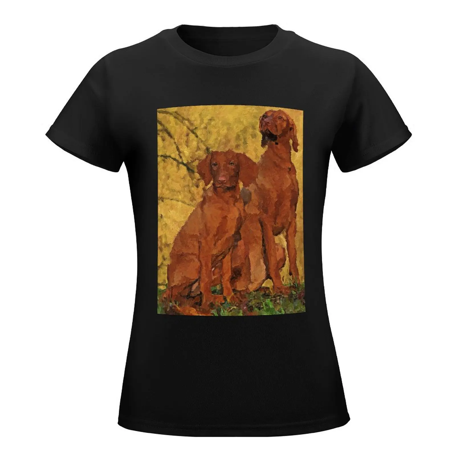 Vizsla, Hungarian Vizsla, Vizsla art T-Shirt female hippie clothes summer top summer clothes plain t shirts for Women