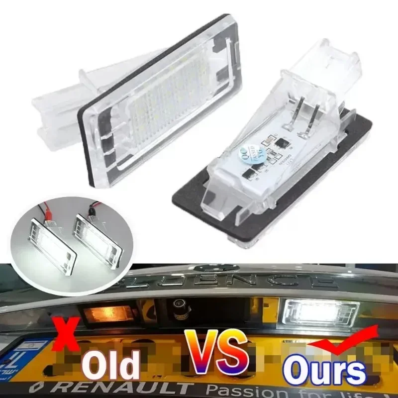 مصابيح لوحة رقم الترخيص LED لـ Dacia Duster 2010-up Lodgy 2012-UP Logan MCV 2013-UP Renault Zoe BFM Laguna Captur #2
