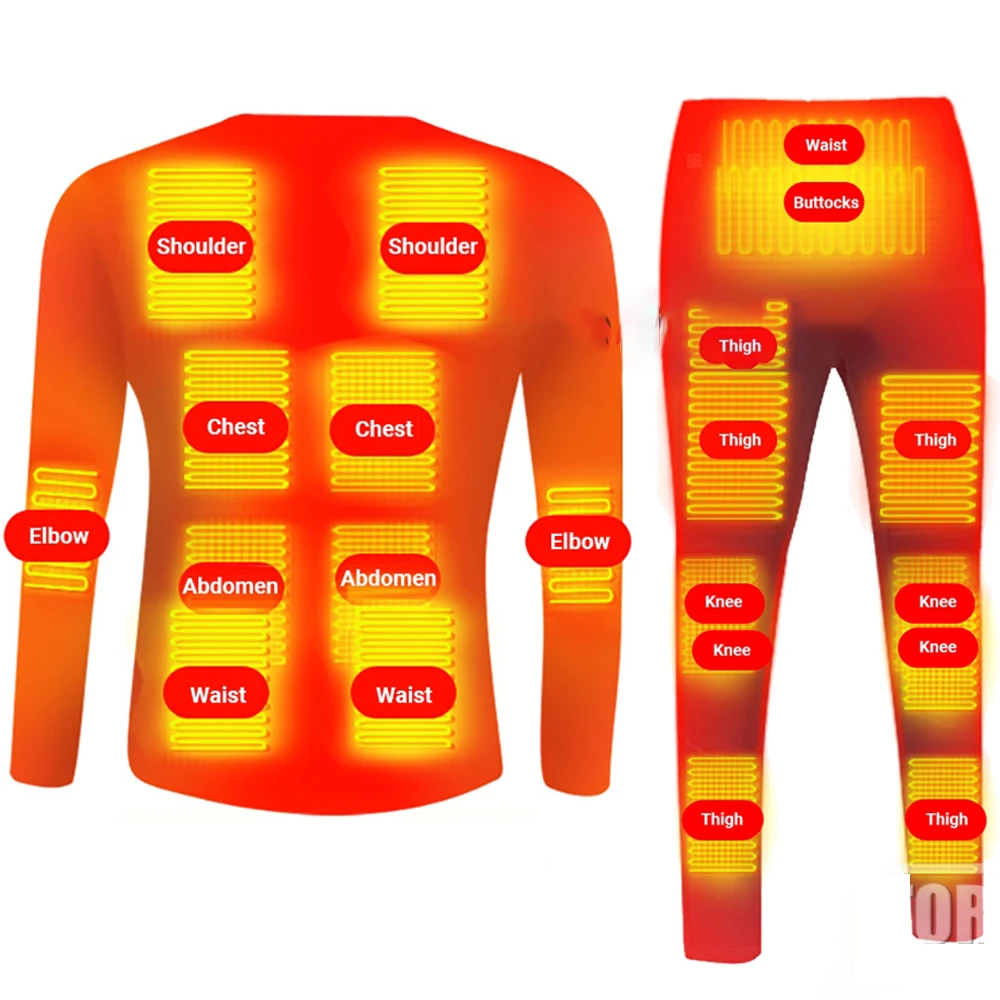 Heated Underwear Thermal Self Heating Men Women Tops Pants Motorcycle Jacket Mobile Phone APP Control Temperature Winter S-4XL