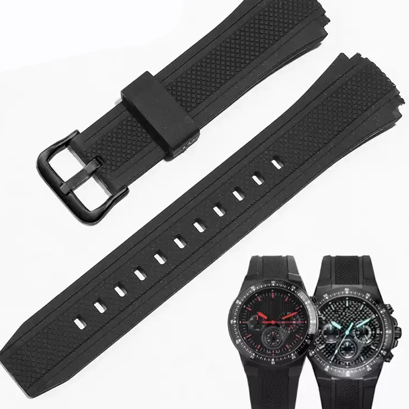 

Silicone Rubber Sports Watch Strap For Casio Edifice EF-552 Watchbands EF-552D-1A Men's Bracelet Stainless Buckle 25*20mm
