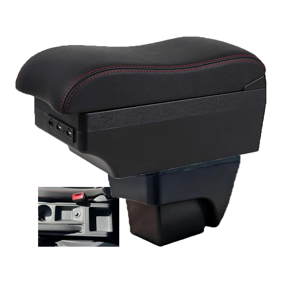 For Seat Ibiza Armrest Box Car Center Console Storage Space Case Elbow Rest with Cup Holder USB