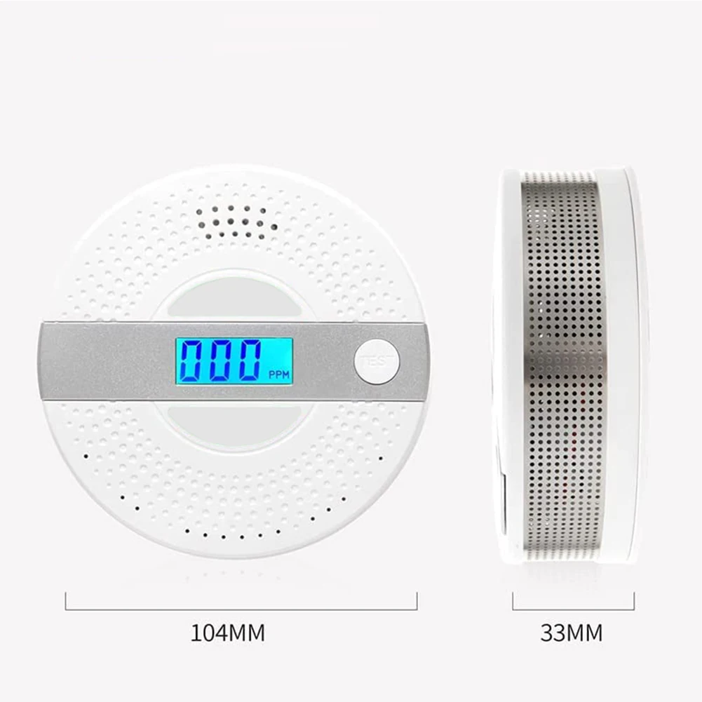 ACJ-alarma de humo 2 en 1, Detector de monóxido de carbono Digital LED, advertencia de voz, Sensor de alta sensibilidad, protección de seguridad