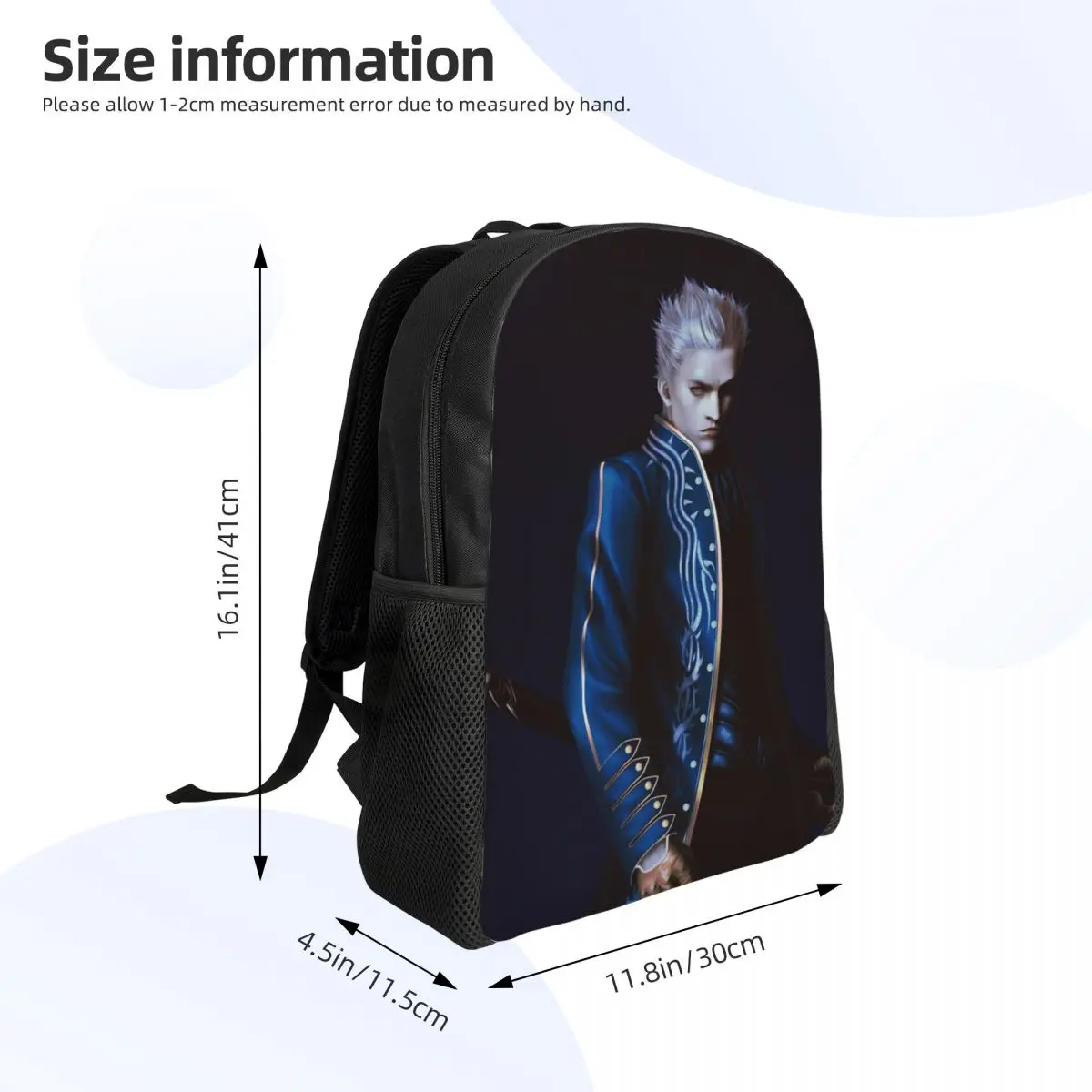 Mochila para estudiantes de la serie Vergil From The Devil May Cry, bolso escolar, mochila de viaje para senderismo, mochila para hombres y mujeres, bolsos de hombro