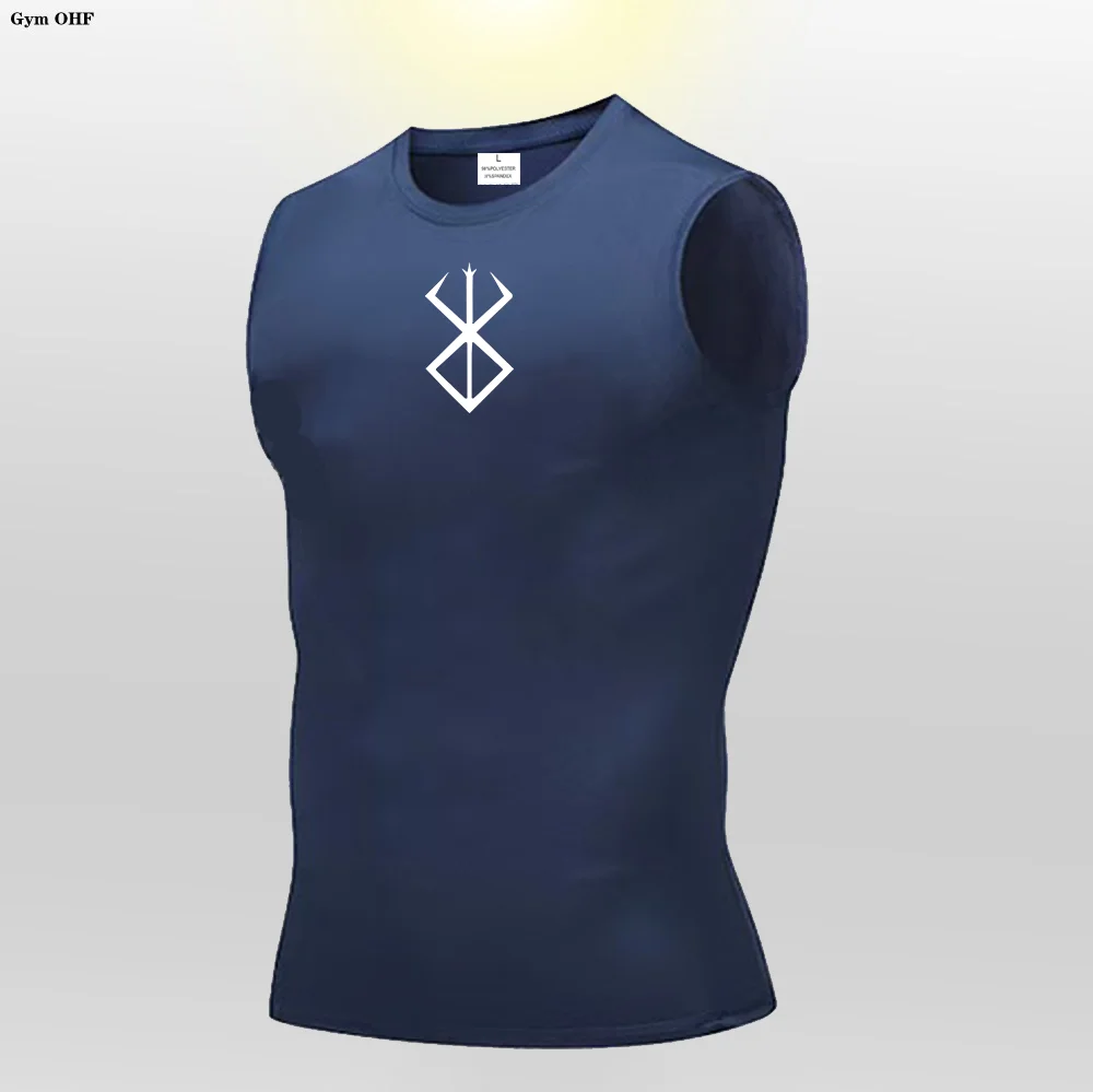 Anime Compression Shirt Men Gym Tank Top Muscle Fitness Clothing Sport Sleeveless T Shirt Elastic Bodybuilding Running Vest image 6