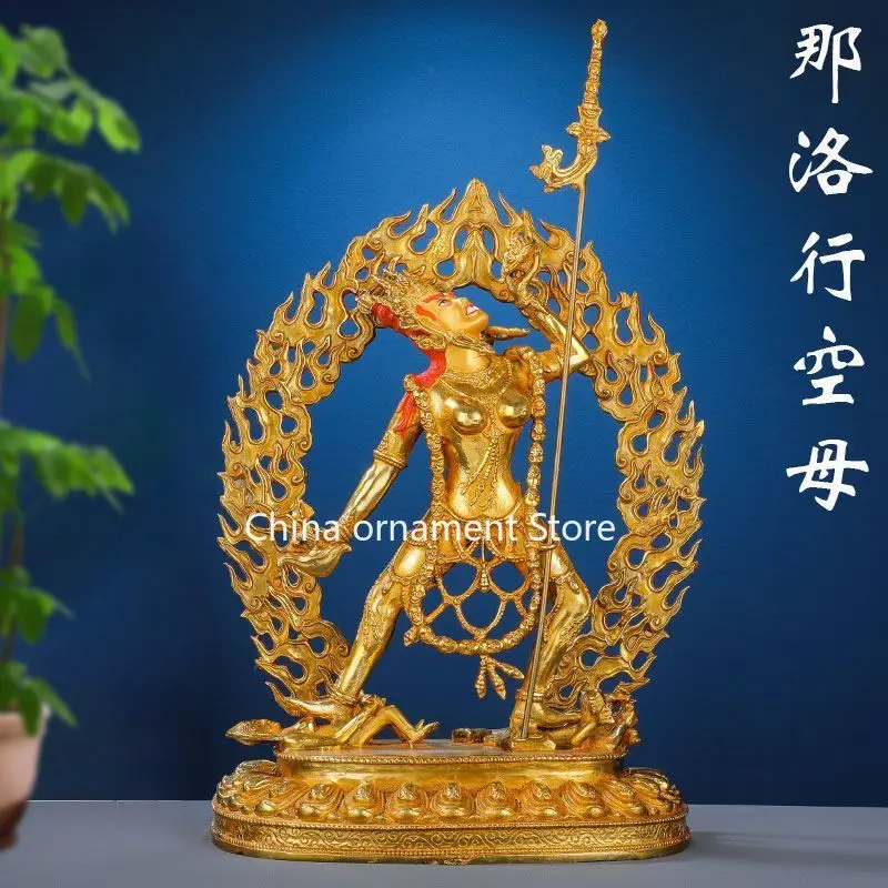 Idling Mother Buddha Statue Tibetan Tantra Pure Copper Full Gilt Home Offering 12 Inch Naruo Idling Mother Buddha Statue Ornamen