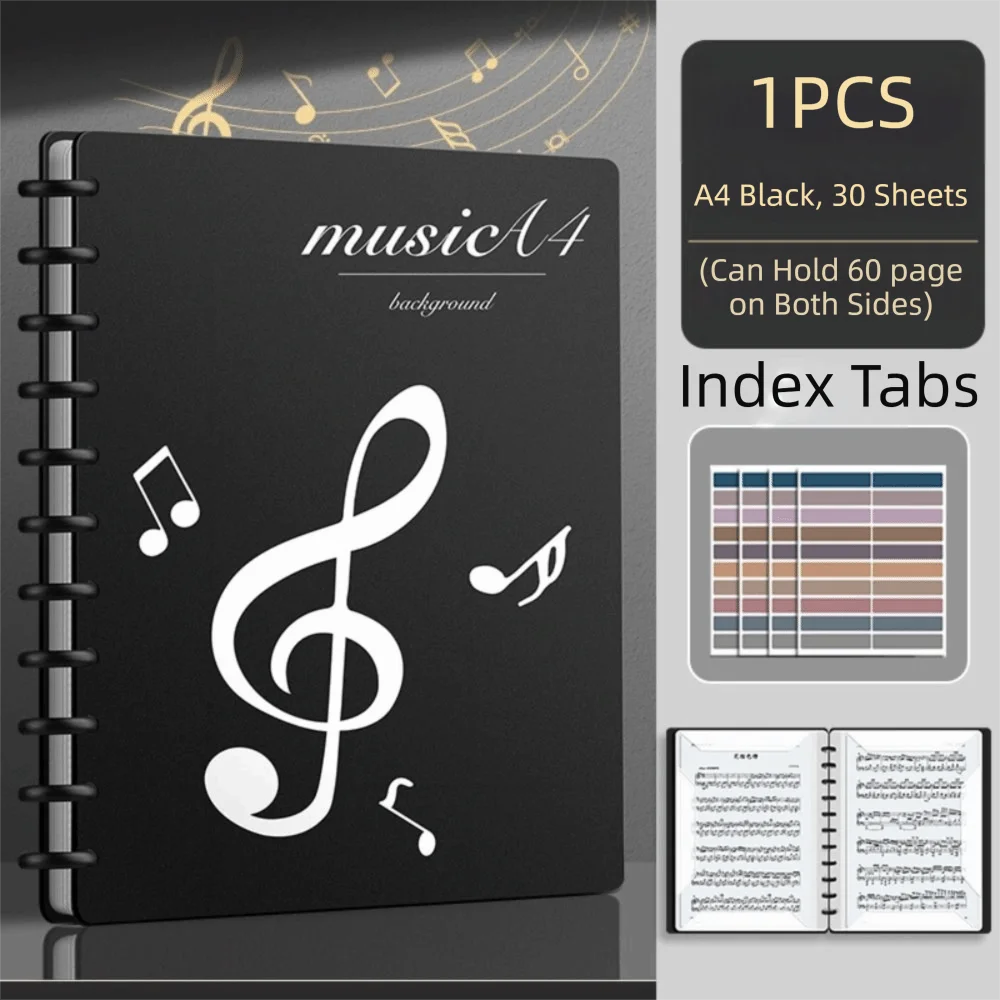 Ideal Gift A4 Music Score Folder Flexible Multi-layer Music Binder Detachable Double Side Document Organizer Choir Use