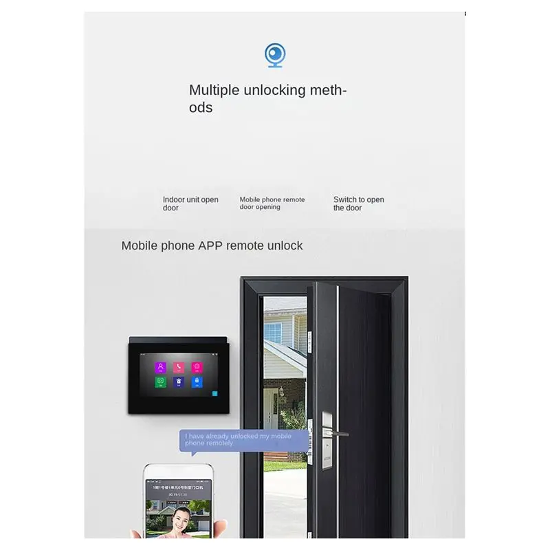 7 Inch Graffiti Wifi Visual Doorbell HD 1080P Mobile Detection Intelligent Doorbell Two Way Audio Remote Door Opening-A45M