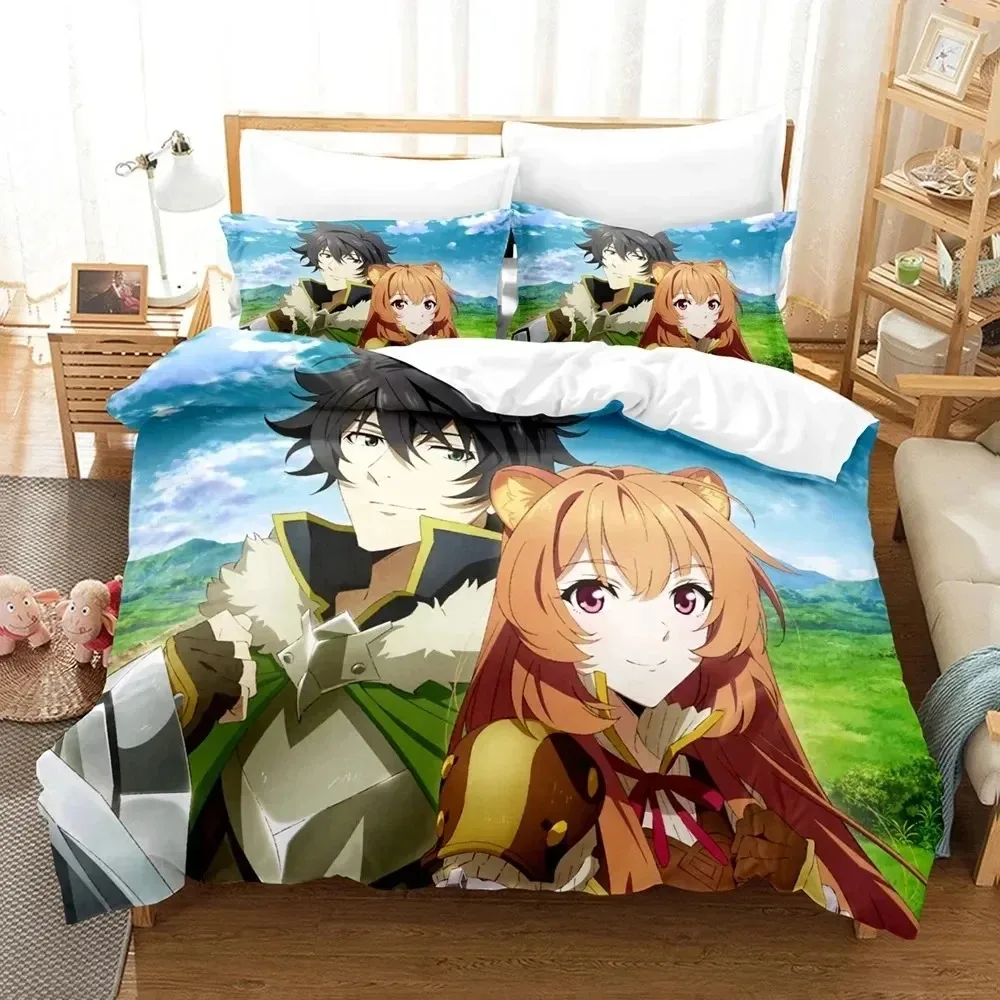 Anime The Rising Of The Shield Hero 3D NEW Duvet Cover Pillowcase Bedding Set Adult Boy Girl Bedroom Decoration Single Double