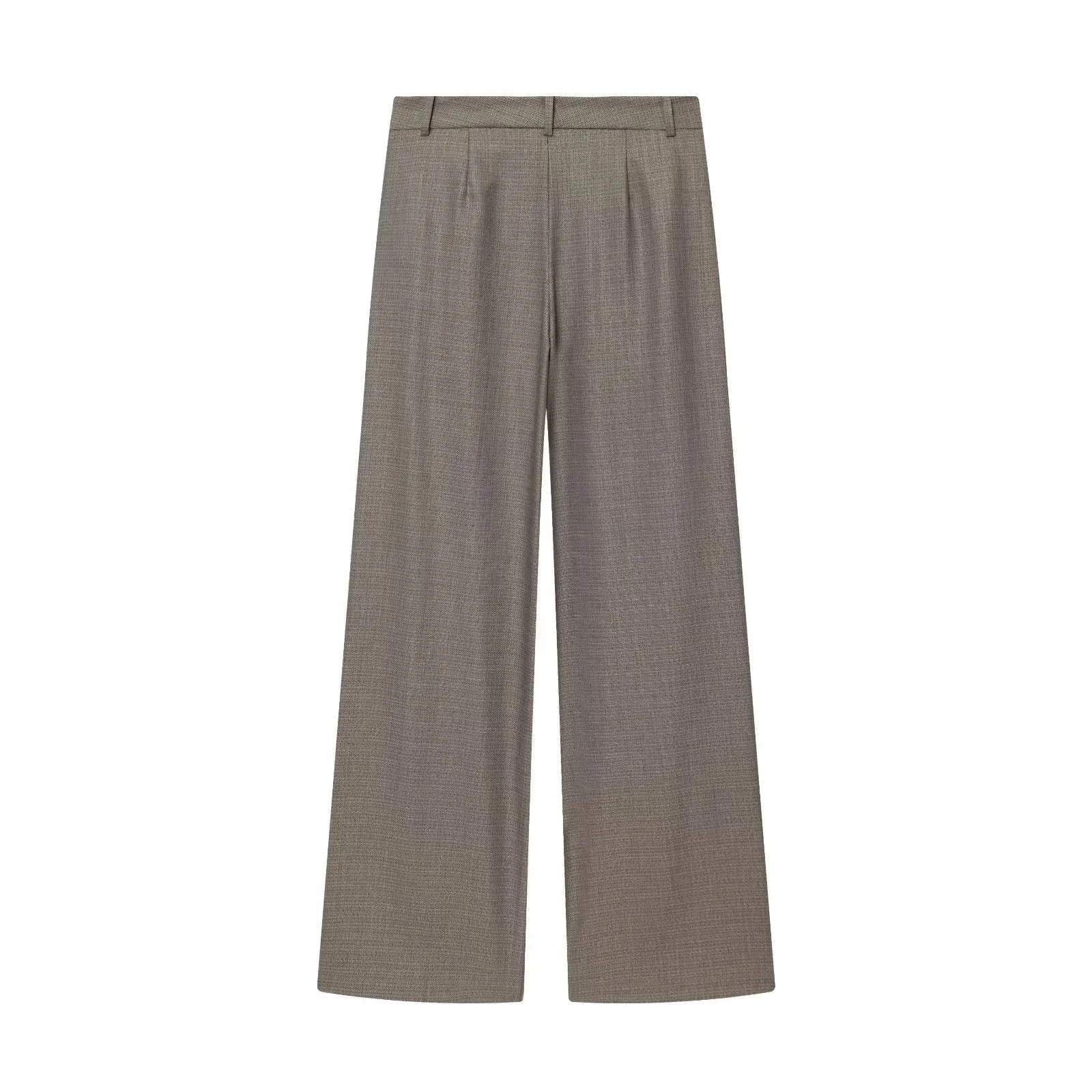 KONDALA 2025 خريف شتاء مكتب سيدة الصلبة الدعاوى موضة أنيقة مزدوجة الصدر القمم للنساء شيك زمم بنطال ذو قصة أرجل واسعة #6